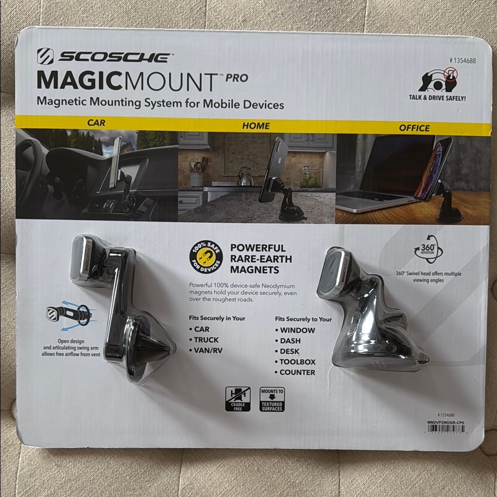 Scosche MagicMount Pro Magnetic Mobile Device Mount - Silver